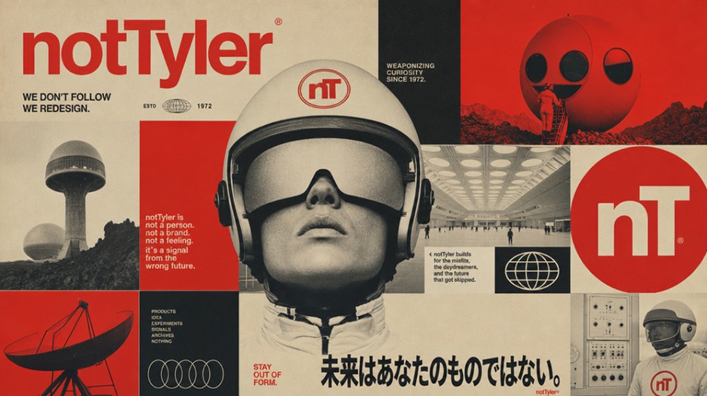 notTyler retro-futurist brand collage