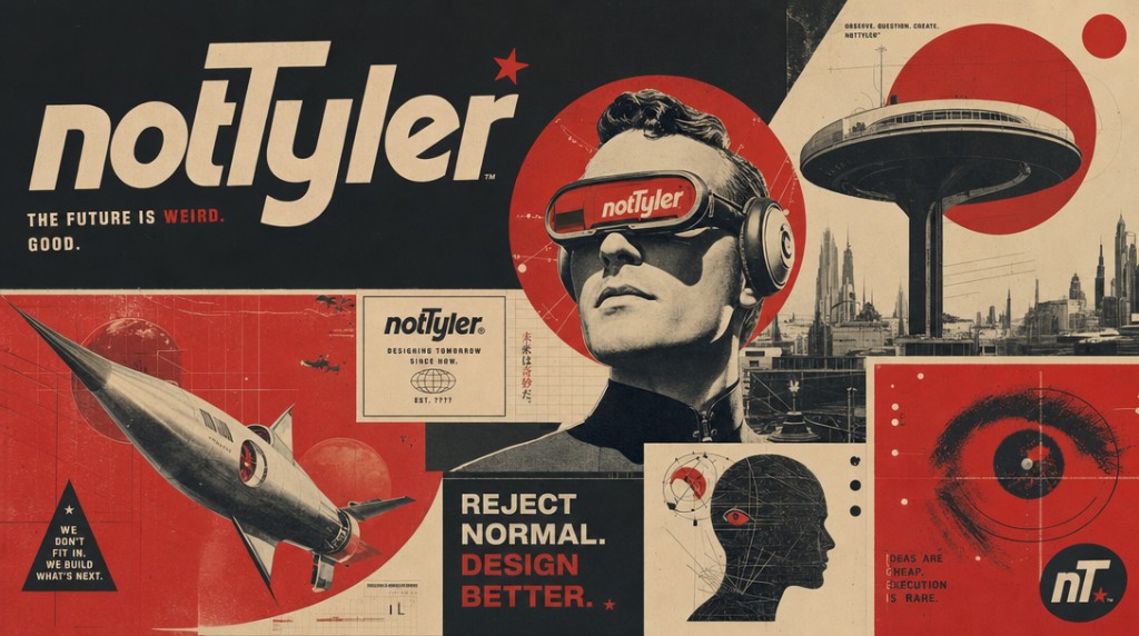 notTyler retro-futurist brand collage